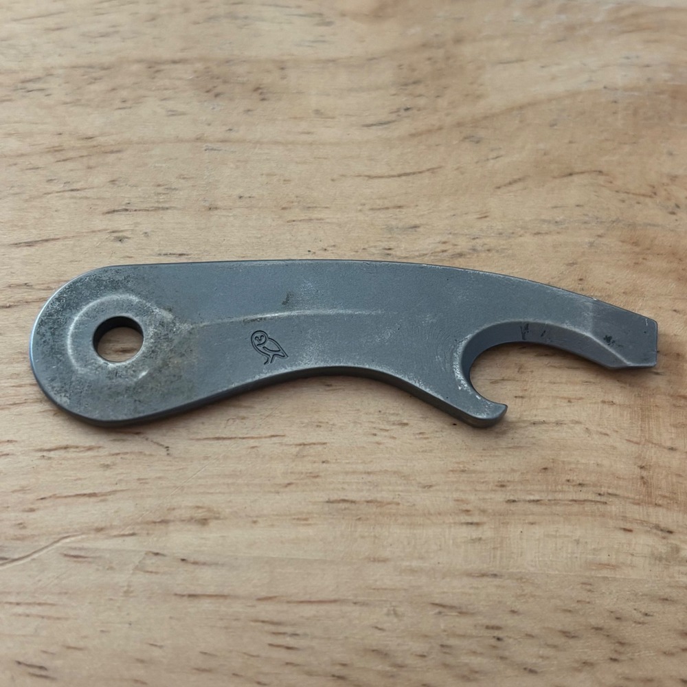 Owl Logo Steel Keychain Multi-Tool Bottle Opener Flathead Screwdriver EDC Gray